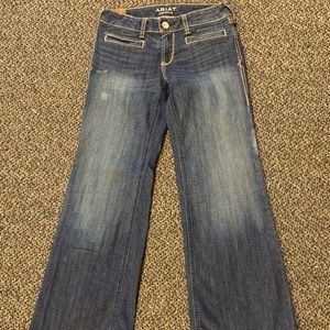 Trouser mid-rise stretch “Lucy” wide leg jeans